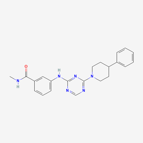 1332296-98-6 N-methyl-3-[[4-(4-phenylpiperidin-1-yl)-1,3,5-triazin-2-yl]amino]benzamide chemical structure