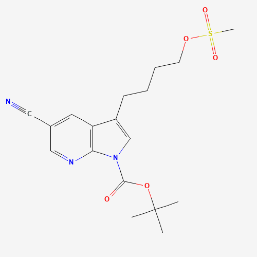 1187322-57-1 tert-butyl 5-cyano-3-(4-methylsulfonyloxybutyl)pyrrolo[2,3-b]pyridine-1-carboxylate chemical structure