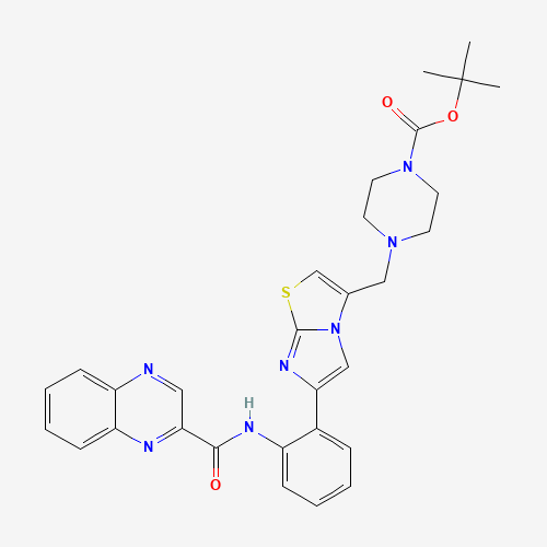 925436-46-0 tert-butyl 4-[[6-[2-(quinoxaline-2-carbonylamino)phenyl]imidazo[2,1-b][1,3]thiazol-3-yl]methyl]piperazine-1-carboxylate chemical structure