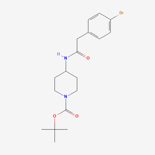 1334001-49-8 tert-butyl 4-[[2-(4-bromophenyl)acetyl]amino]piperidine-1-carboxylate chemical structure