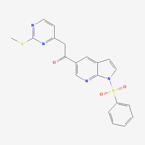 1111638-52-8 1-[1-(benzenesulfonyl)pyrrolo[2,3-b]pyridin-5-yl]-2-(2-methylsulfanylpyrimidin-4-yl)ethanone chemical structure