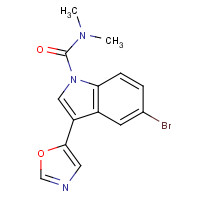 502622-68-6 5-bromo-N,N-dimethyl-3-(1,3-oxazol-5-yl)indole-1-carboxamide chemical structure