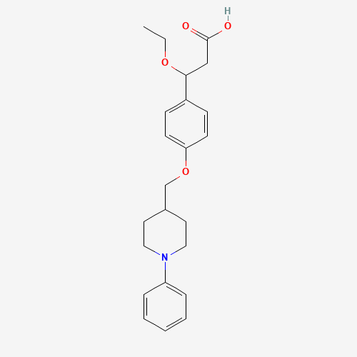 1202575-76-5 3-ethoxy-3-[4-[(1-phenylpiperidin-4-yl)methoxy]phenyl]propanoic acid chemical structure