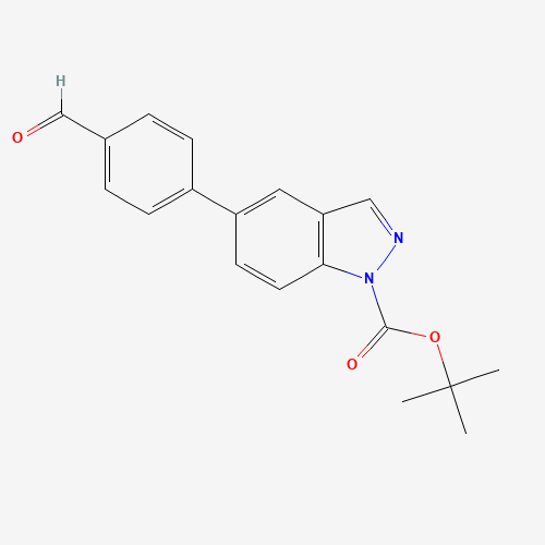 1008359-70-3 tert-butyl 5-(4-formylphenyl)indazole-1-carboxylate chemical structure