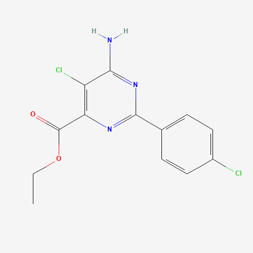 858955-37-0 ethyl 6-amino-5-chloro-2-(4-chlorophenyl)pyrimidine-4-carboxylate chemical structure