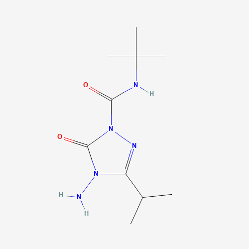 129909-90-6 4-amino-N-tert-butyl-5-oxo-3-propan-2-yl-1,2,4-triazole-1-carboxamide chemical structure