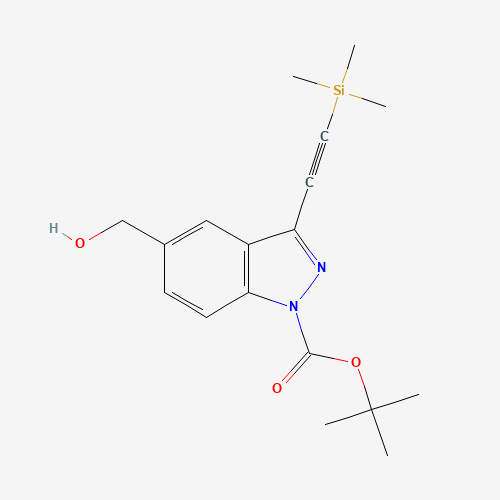 1383705-98-3 tert-butyl 5-(hydroxymethyl)-3-(2-trimethylsilylethynyl)indazole-1-carboxylate chemical structure