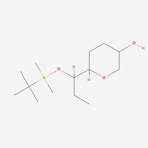1239019-44-3 6-[1-[tert-butyl(dimethyl)silyl]oxypropyl]oxan-3-ol chemical structure