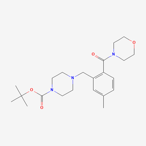 1460037-38-0 tert-butyl 4-[[5-methyl-2-(morpholine-4-carbonyl)phenyl]methyl]piperazine-1-carboxylate chemical structure
