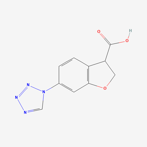 1374573-49-5 6-(tetrazol-1-yl)-2,3-dihydro-1-benzofuran-3-carboxylic acid chemical structure