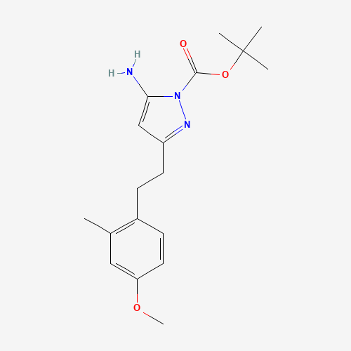 1035270-99-5 tert-butyl 5-amino-3-[2-(4-methoxy-2-methylphenyl)ethyl]pyrazole-1-carboxylate chemical structure
