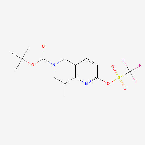 1401034-51-2 tert-butyl 8-methyl-2-(trifluoromethylsulfonyloxy)-7,8-dihydro-5H-1,6-naphthyridine-6-carboxylate chemical structure