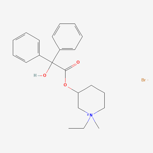 125-51-9 (1-ethyl-1-methylpiperidin-1-ium-3-yl) 2-hydroxy-2,2-diphenylacetate;bromide chemical structure
