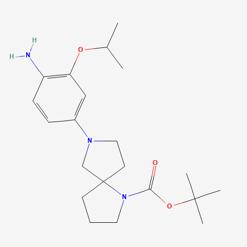1462951-12-7 tert-butyl 7-(4-amino-3-propan-2-yloxyphenyl)-1,7-diazaspiro[4.4]nonane-1-carboxylate chemical structure