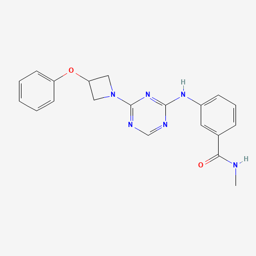 1332296-21-5 N-methyl-3-[[4-(3-phenoxyazetidin-1-yl)-1,3,5-triazin-2-yl]amino]benzamide chemical structure