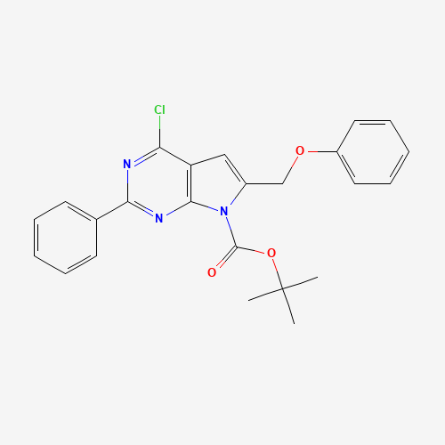 251947-27-0 tert-butyl 4-chloro-6-(phenoxymethyl)-2-phenylpyrrolo[2,3-d]pyrimidine-7-carboxylate chemical structure