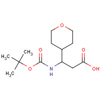 887588-90-1 3-[(2-methylpropan-2-yl)oxycarbonylamino]-3-(oxan-4-yl)propanoic acid chemical structure