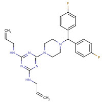 27469-53-0 6-[4-[bis(4-fluorophenyl)methyl]piperazin-1-yl]-2-N,4-N-bis(prop-2-enyl)-1,3,5-triazine-2,4-diamine chemical structure
