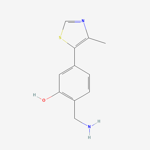 1448190-11-1 2-(aminomethyl)-5-(4-methyl-1,3-thiazol-5-yl)phenol chemical structure