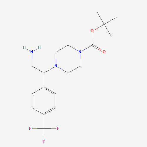 444892-59-5 tert-butyl 4-[2-amino-1-[4-(trifluoromethyl)phenyl]ethyl]piperazine-1-carboxylate chemical structure