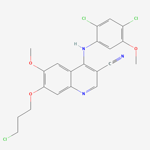 380844-49-5 7-(3-chloropropoxy)-4-(2,4-dichloro-5-methoxyanilino)-6-methoxyquinoline-3-carbonitrile chemical structure