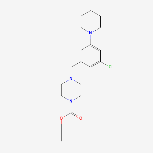 1460033-76-4 tert-butyl 4-[(3-chloro-5-piperidin-1-ylphenyl)methyl]piperazine-1-carboxylate chemical structure