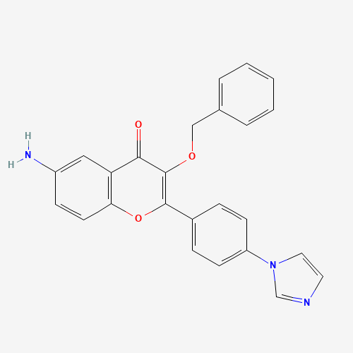1187016-34-7 6-amino-2-(4-imidazol-1-ylphenyl)-3-phenylmethoxychromen-4-one chemical structure