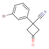 1342271-38-8 1-(3-bromophenyl)-3-oxocyclobutane-1-carbonitrile chemical structure