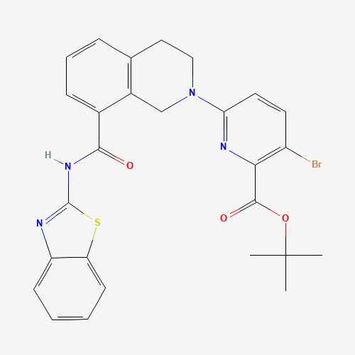 1235036-16-4 tert-butyl 6-[8-(1,3-benzothiazol-2-ylcarbamoyl)-3,4-dihydro-1H-isoquinolin-2-yl]-3-bromopyridine-2-carboxylate chemical structure