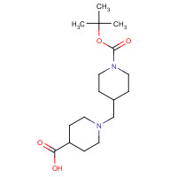 914347-32-3 1-[[1-[(2-methylpropan-2-yl)oxycarbonyl]piperidin-4-yl]methyl]piperidine-4-carboxylic acid chemical structure