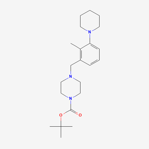 1460033-07-1 tert-butyl 4-[(2-methyl-3-piperidin-1-ylphenyl)methyl]piperazine-1-carboxylate chemical structure