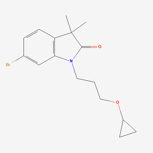 1581754-55-3 6-bromo-1-(3-cyclopropyloxypropyl)-3,3-dimethylindol-2-one chemical structure