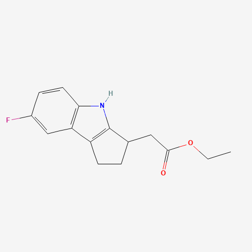 393509-21-2 ethyl 2-(7-fluoro-1,2,3,4-tetrahydrocyclopenta[b]indol-3-yl)acetate chemical structure