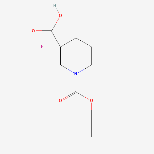 934342-39-9 3-fluoro-1-[(2-methylpropan-2-yl)oxycarbonyl]piperidine-3-carboxylic acid chemical structure