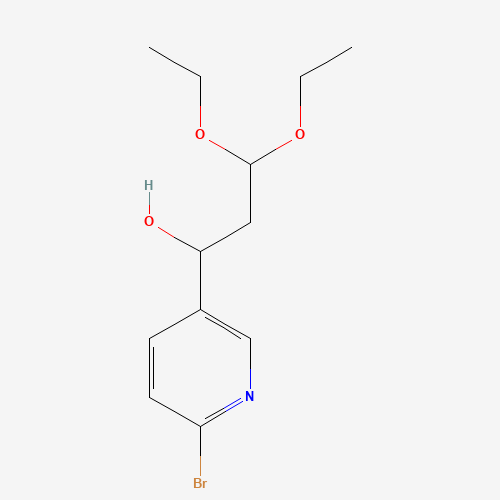 1202576-86-0 1-(6-bromopyridin-3-yl)-3,3-diethoxypropan-1-ol chemical structure