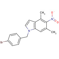 1114453-47-2 1-[(4-bromophenyl)methyl]-4,6-dimethyl-5-nitroindole chemical structure