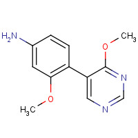 1357094-86-0 3-methoxy-4-(4-methoxypyrimidin-5-yl)aniline chemical structure