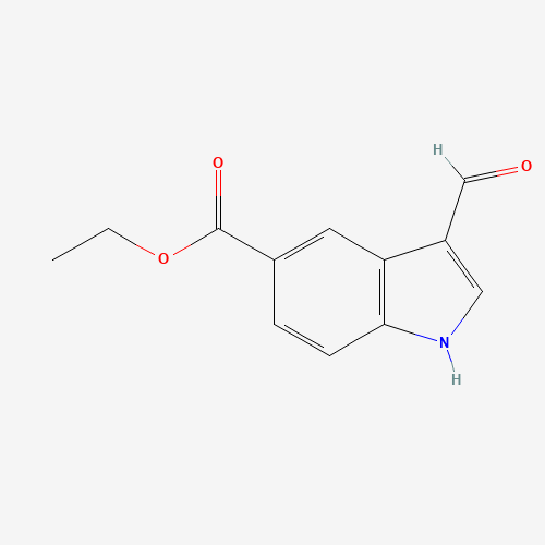 467458-46-4 ethyl 3-formyl-1H-indole-5-carboxylate chemical structure