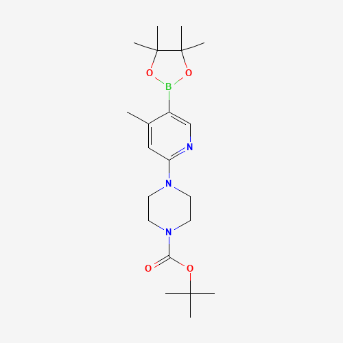1073355-13-1 tert-butyl 4-[4-methyl-5-(4,4,5,5-tetramethyl-1,3,2-dioxaborolan-2-yl)pyridin-2-yl]piperazine-1-carboxylate chemical structure