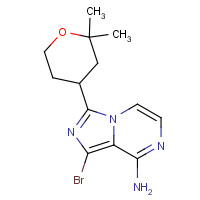 1419223-38-3 1-bromo-3-(2,2-dimethyloxan-4-yl)imidazo[1,5-a]pyrazin-8-amine chemical structure
