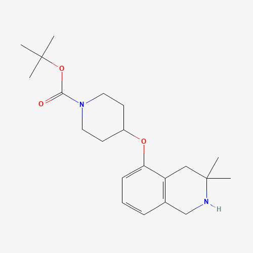 1430564-03-6 tert-butyl 4-[(3,3-dimethyl-2,4-dihydro-1H-isoquinolin-5-yl)oxy]piperidine-1-carboxylate chemical structure