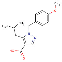 1235313-67-3 1-[(4-methoxyphenyl)methyl]-5-(2-methylpropyl)pyrazole-4-carboxylic acid chemical structure