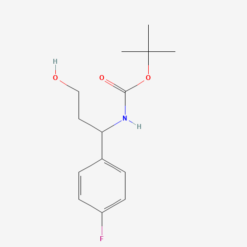 862466-16-8 tert-butyl N-[1-(4-fluorophenyl)-3-hydroxypropyl]carbamate chemical structure