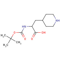 1021943-61-2 2-[(2-methylpropan-2-yl)oxycarbonylamino]-3-piperidin-4-ylpropanoic acid chemical structure