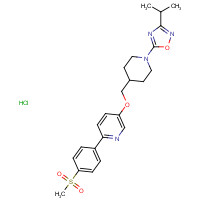 1032824-54-6 5-[4-[[6-(4-methylsulfonylphenyl)pyridin-3-yl]oxymethyl]piperidin-1-yl]-3-propan-2-yl-1,2,4-oxadiazole;hydrochloride chemical structure