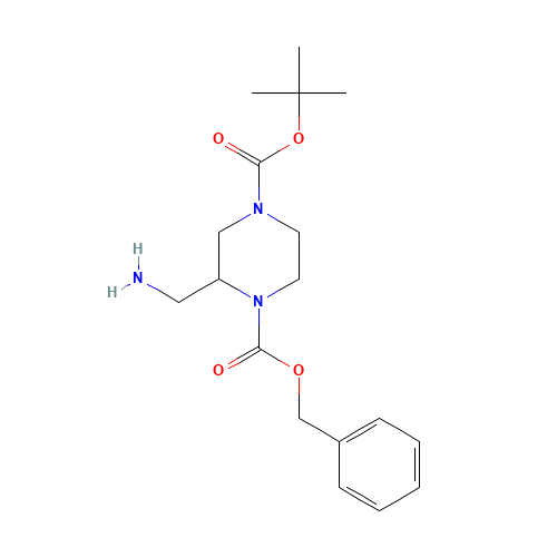 317365-34-7 1-O-benzyl 4-O-tert-butyl 2-(aminomethyl)piperazine-1,4-dicarboxylate chemical structure