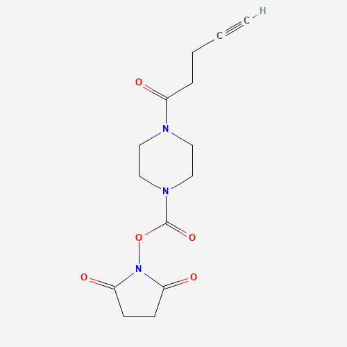 1443642-76-9 (2,5-dioxopyrrolidin-1-yl) 4-pent-4-ynoylpiperazine-1-carboxylate chemical structure