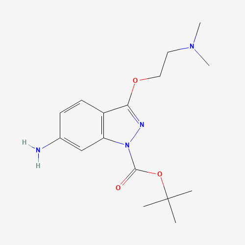 454482-10-1 tert-butyl 6-amino-3-[2-(dimethylamino)ethoxy]indazole-1-carboxylate chemical structure