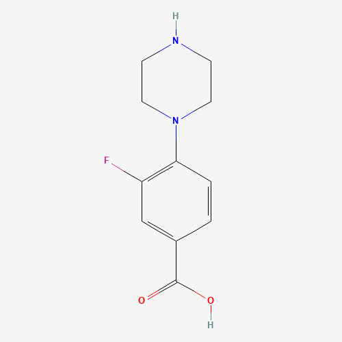 1197193-04-6 3-fluoro-4-piperazin-1-ylbenzoic acid chemical structure