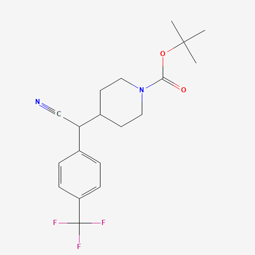 856936-04-4 tert-butyl 4-[cyano-[4-(trifluoromethyl)phenyl]methyl]piperidine-1-carboxylate chemical structure